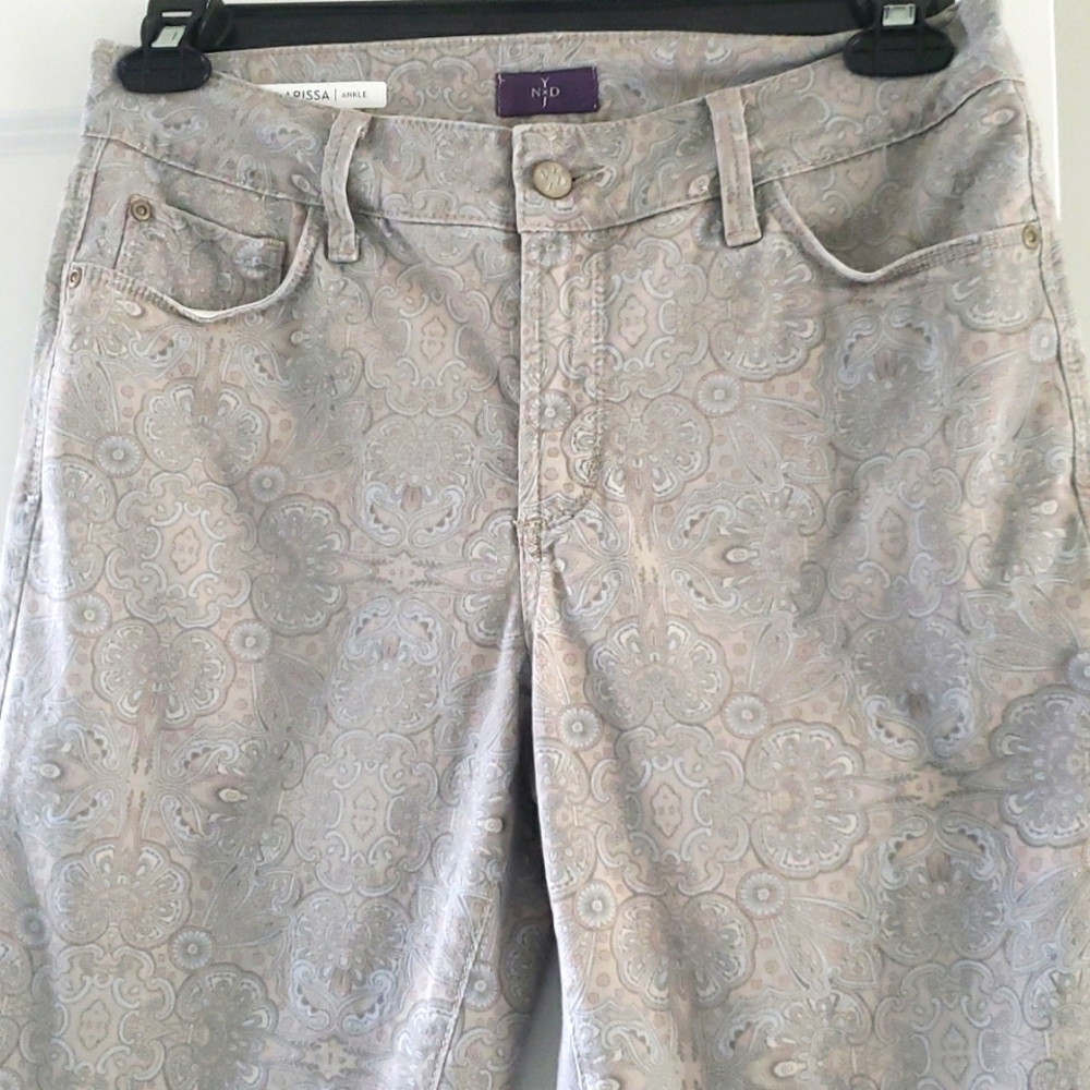 Grey Paisley NYDJ Clarissa ankle pants
